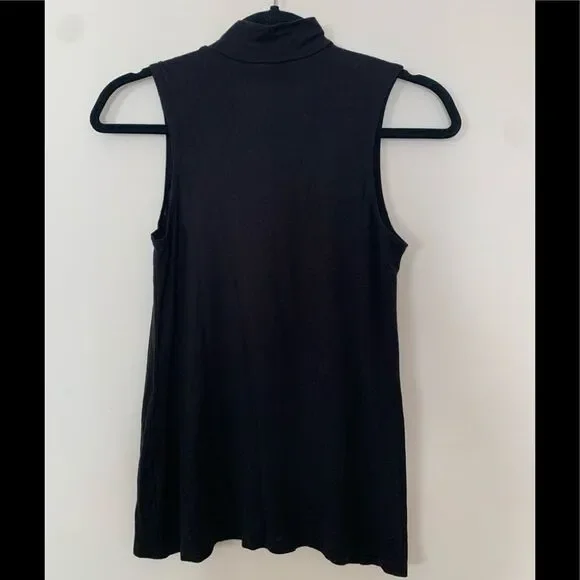 Groceries Apparel Black KeyHole Mock Neck Sleeveless Top Organic Cotton Blend XS - Picture 9 of 9